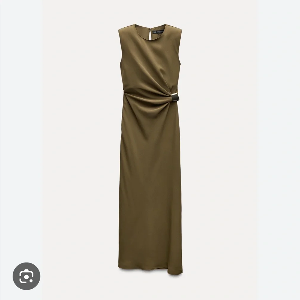 Zara Olive Midi Dress - Picture 2 of 7